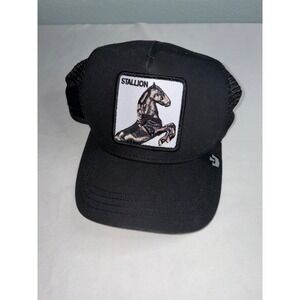 Goorin Bros The Farm Stallion Trucker Hat Black Mesh Snapback Cap like new